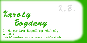 karoly bogdany business card